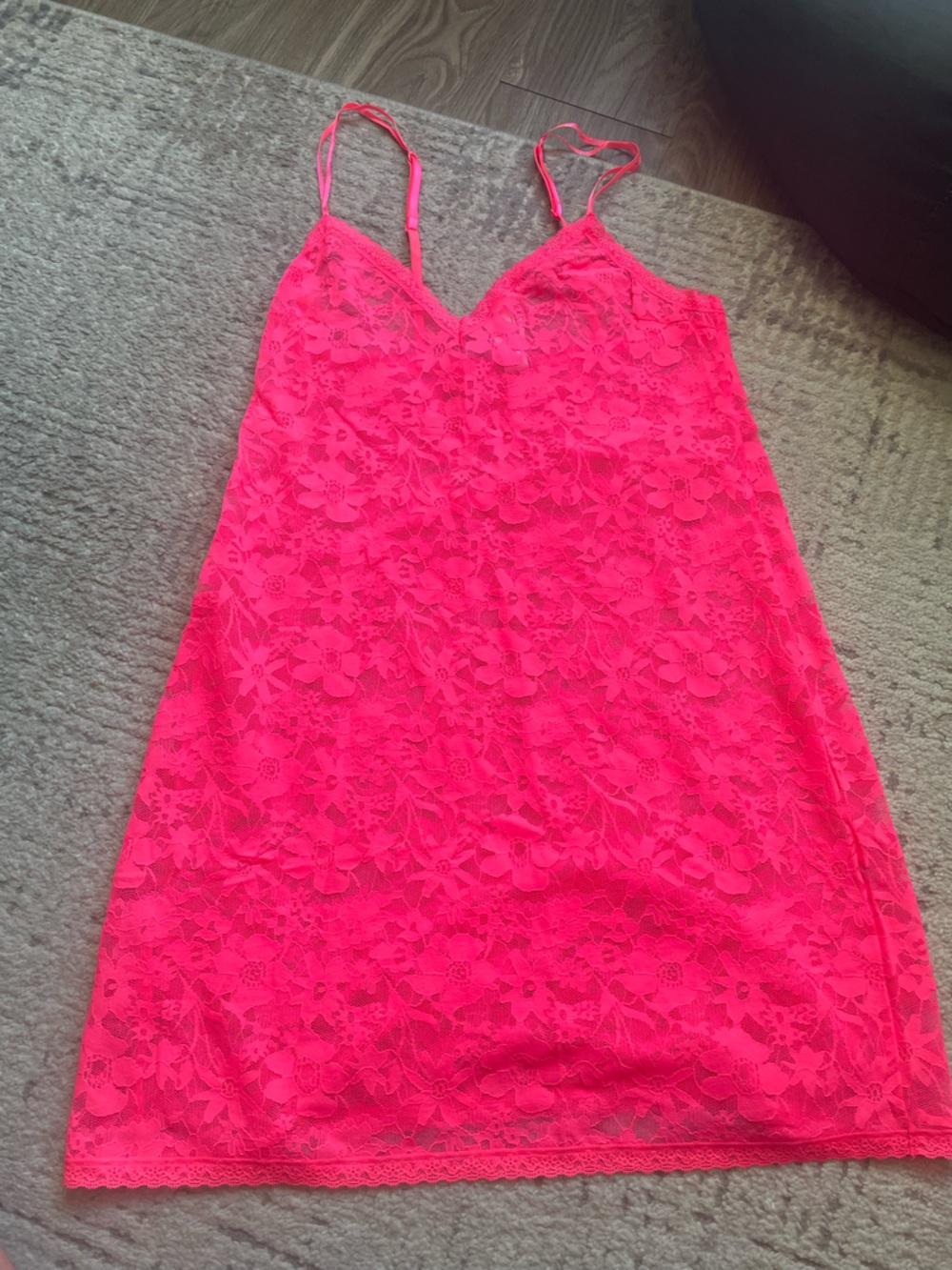 NWT Victoria's Secret Hot Pink Lace Slip
